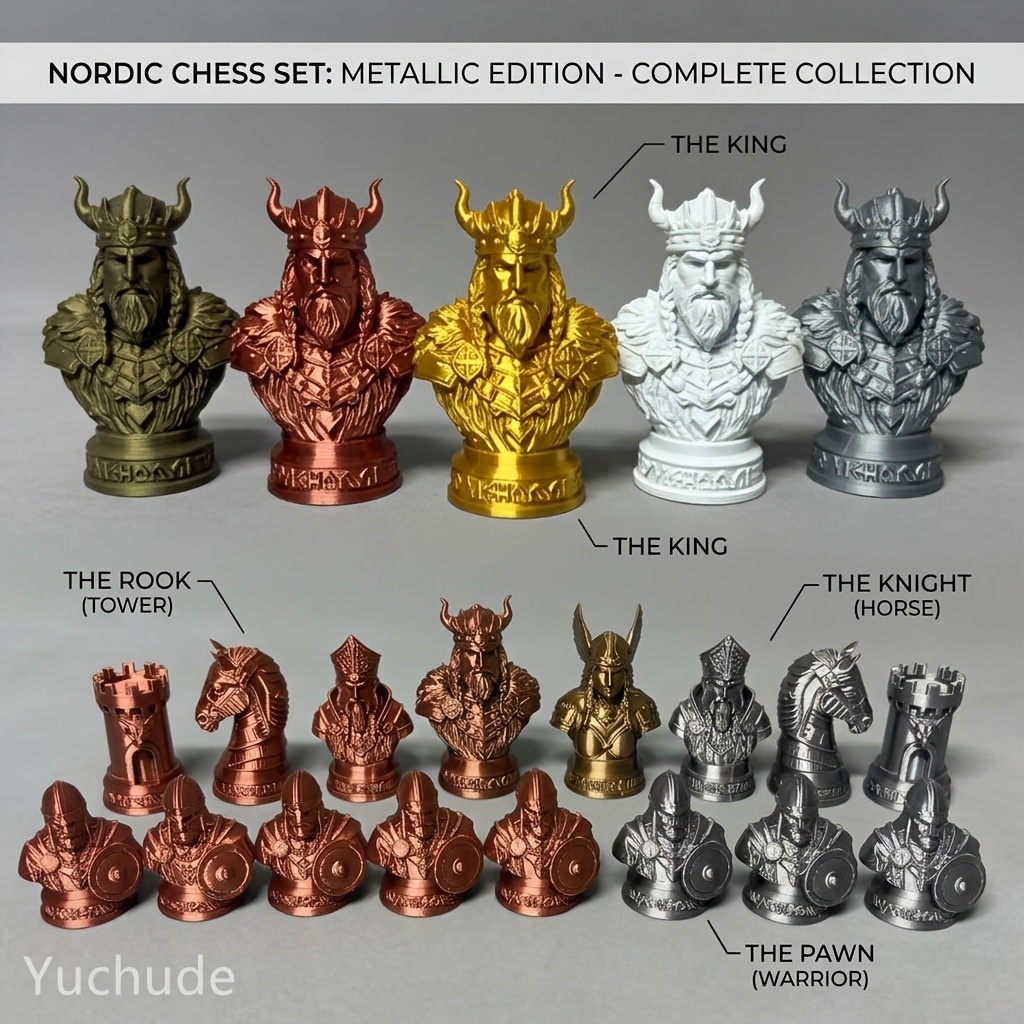 Bidak Catur Viking Cetak 3D, F - Board Game Vikings ulasan dan harga