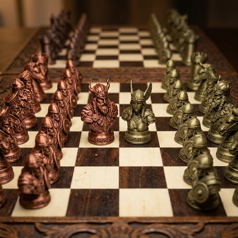 Bidak Catur Viking Cetak 3D, F - Board Game Vikings ulasan dan harga